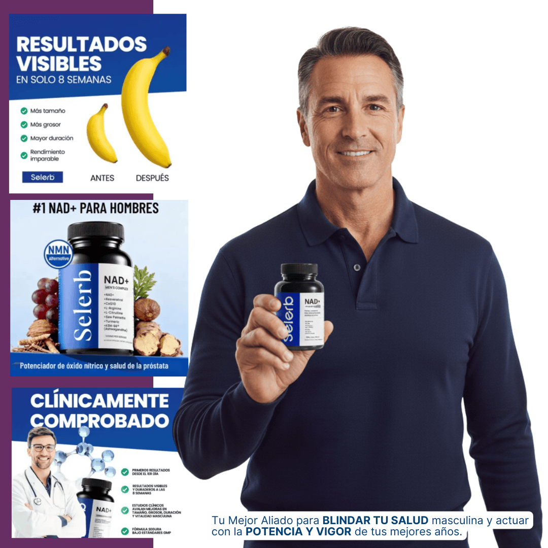 NAD+ Selerb | ¡Apoya tu vitalidad masculina y siéntete activo durante todo el día!