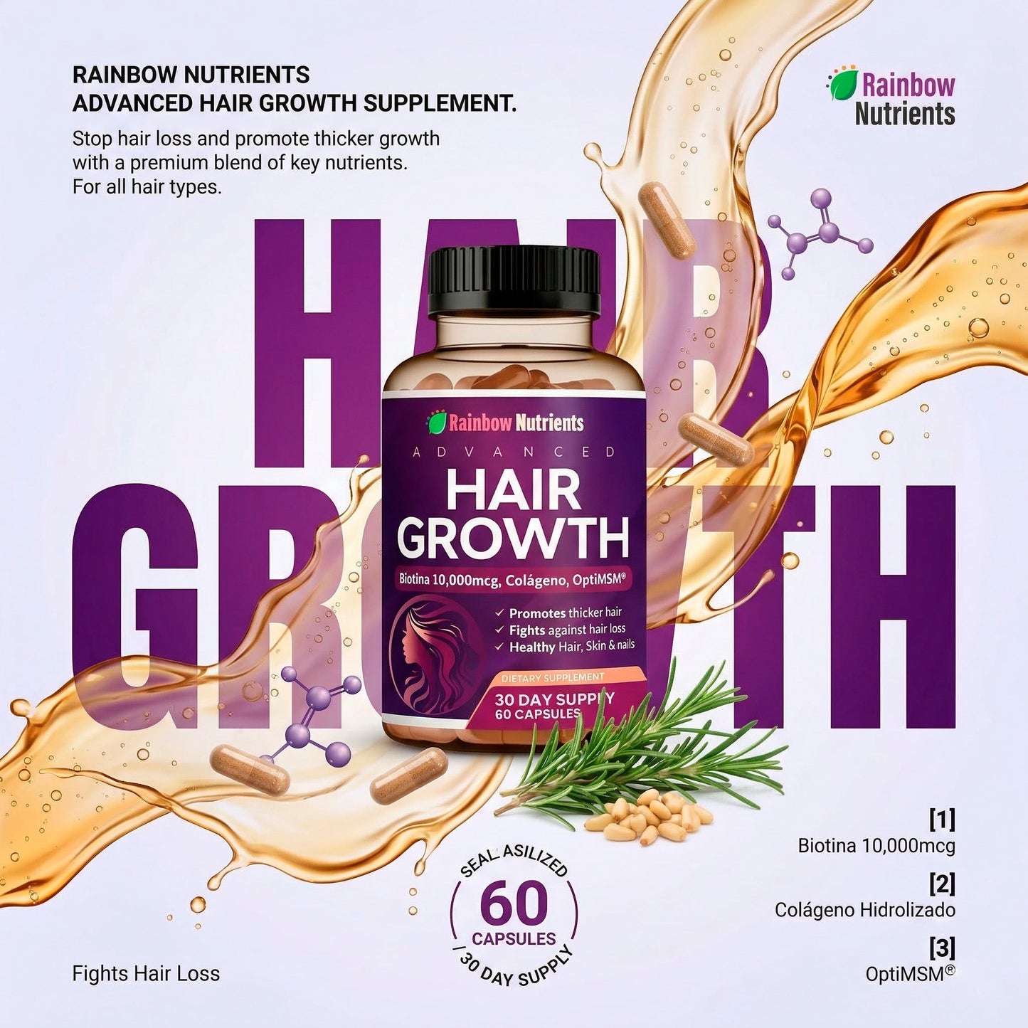 HAIR GROWTH PRO – TRATAMIENTO ANTICAÍDA Y CRECIMIENTO | ENVÍO GRATIS