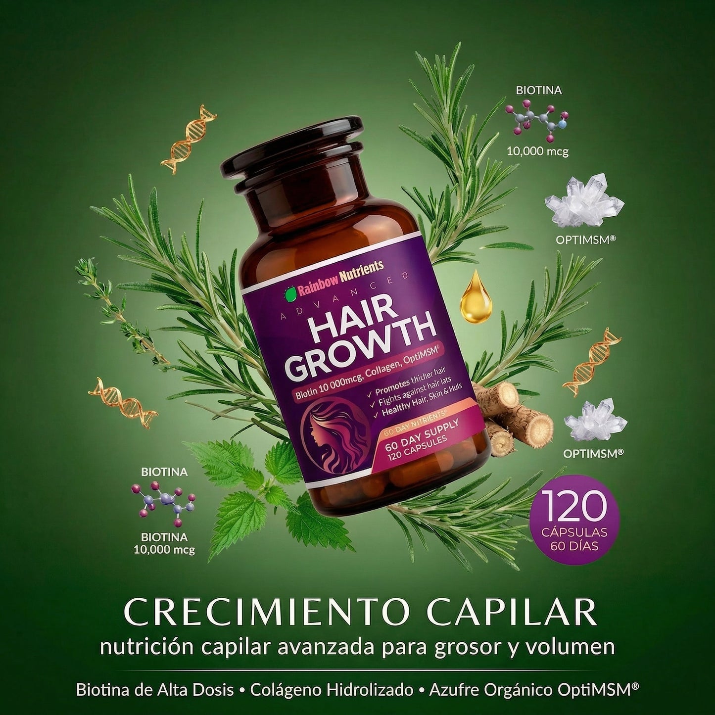 HAIR GROWTH PRO – TRATAMIENTO ANTICAÍDA Y CRECIMIENTO | ENVÍO GRATIS