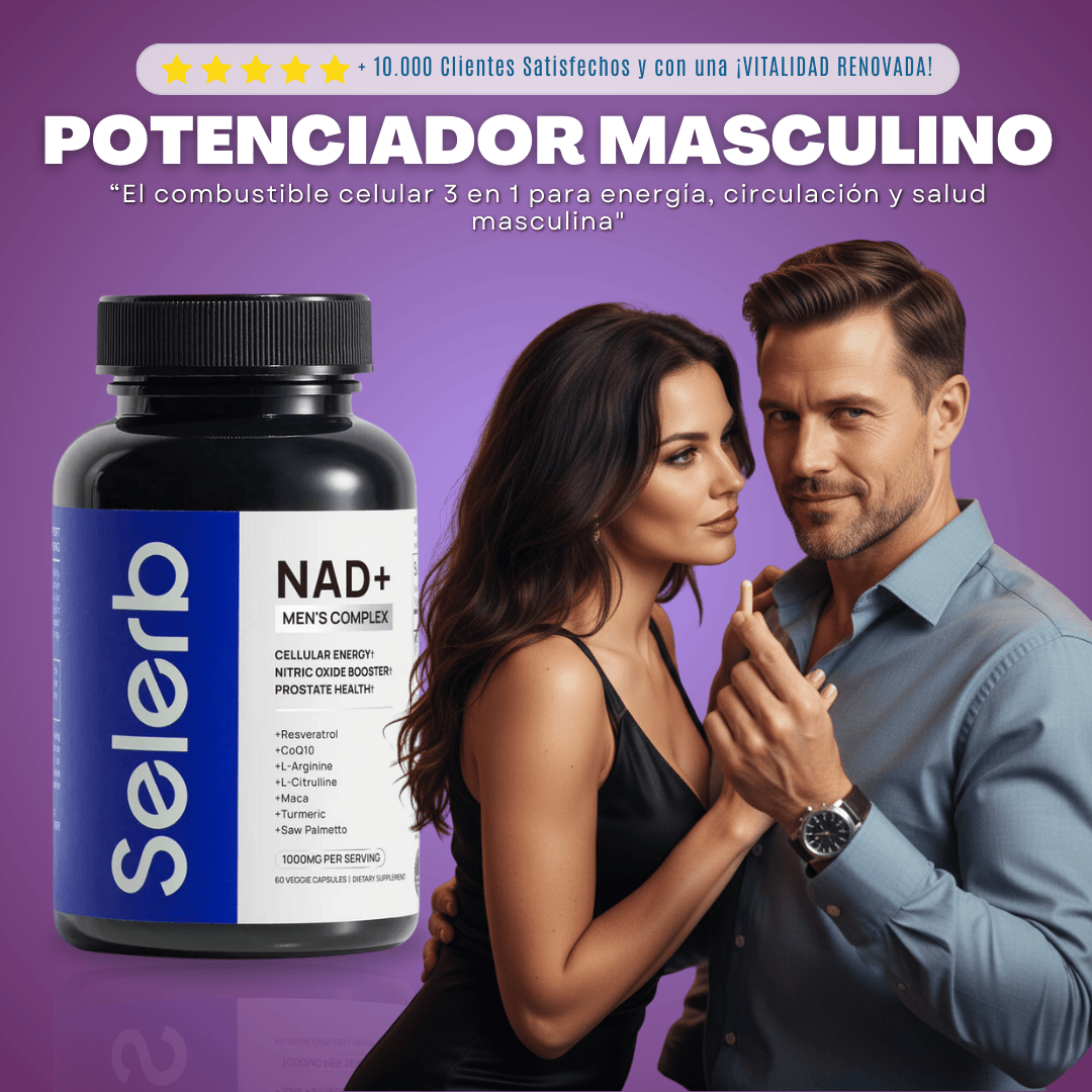 NAD+ Selerb | ¡Apoya tu vitalidad masculina y siéntete activo durante todo el día!